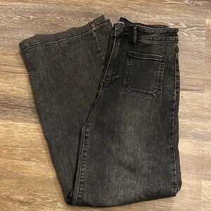 JBD (just black denim) women’s wide leg washed black denim jeans